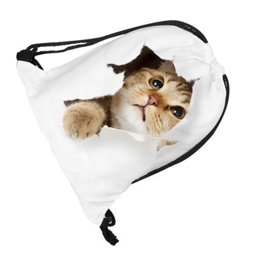 TORBA ZE SZNURKIEM ZWIERZĘTA WZORY PAKIET KIESZEŃ PLECAK Z DRUKOWANEGO POLIESTRU ST