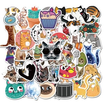 WLEPY STICKER BOMB NAKLEJKI MIX KOTY KOTKI 50 szt