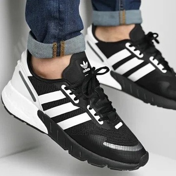 Sale! こんな精悍シューズ!!☆Adidas ZX 1K BOOST Black White Adidas Zx 1k Boost - Buty męskie Czarne - Największy wybór