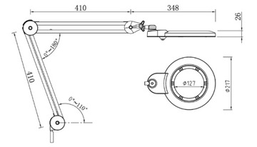 Светильник с 3D лупой 60LED SMD, сменная оптика, регулировка света.