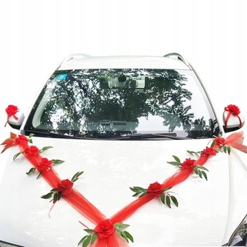 Dekoracja ślubna samochodu ozdoby na auto do ślubu