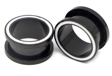 Tunel plug tunele ozdobny stalowy odkręcany czarny biały kółko 8mm