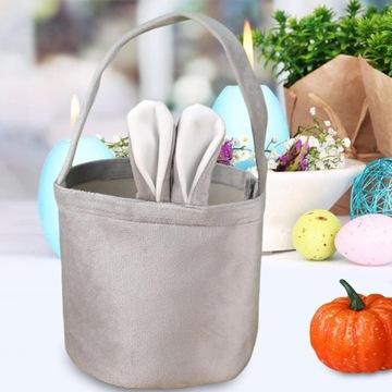 Koszyk z uszami królika dla dzieci, szkoła, szary