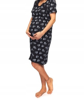 BAWEŁNIANA KOSZULA DO KARMIENIA PORODU CIĄŻOWA NAP