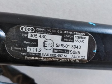 AUDI A4 S4 B9 8W0 БУКСИРОВОЧНЫЙ КРЮК ОРИГИНАЛ 8W0092157B