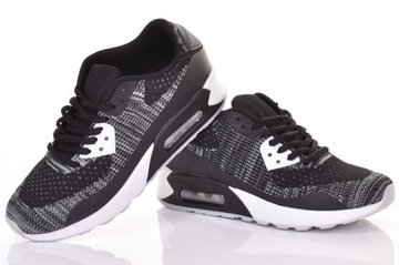 KULTOWE BUTY SPORTOWE AIR DAMSKIE LEKKIE PRZEWIEWNE CZARNE