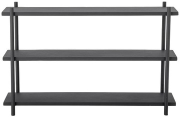 Regał loft metalowy czarny 3 półki 74x47