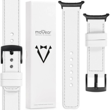 Pásek pro Samsung Galaxy Watch Ultra 22 mm Bílý Premium Kůže Movear