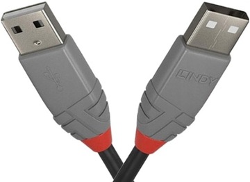 Kabel USB 2.0 typ A-A męski Lindy 36695 5m Anthra