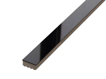 LISTWA METALOWA STEEL NERO BLACK POŁYSK 2 x 60 cm