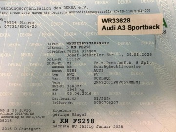 Audi A3 8V Hatchback 3d 2.0 TDI clean diesel 150KM 2016 Audi A3 Sportback 8xAlu QUATTRO Xenon LED, zdjęcie 29