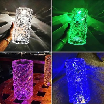 Lampka Nocna Aurelis Crystal LED RGB PILOT| PREZENT na ŚWIĘTA