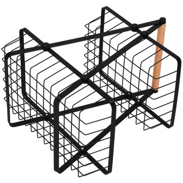ДВОЙНАЯ КОРЗИНА, ЧЕРНЫЙ МЕТАЛЛИЧЕСКИЙ ЛОФТ-ПЛЕЕР, ДЕКОРАТИВНАЯ ЯРУСНАЯ КОРЗИНА