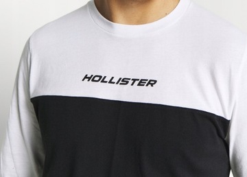 HOLLISTER Biało-Czarny Long-Sleeve Długi Rękaw XL