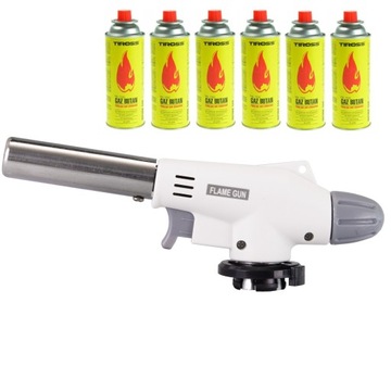 ZESTAW Palnik gazowy Ceramika + 6 x Kartusz Gaz
