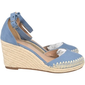 espadryle sandały na koturnie niebieskie ANNA FIELD r. 39