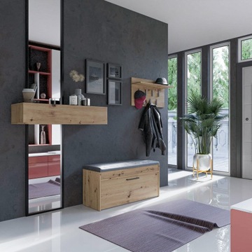 ПАРМА ШКАФ ДЛЯ ОБУВИ СИДЕНЬЕ ОТДЕЛЕНИЕ ДЛЯ ХРАНЕНИЯ ДУБ ARTISAN