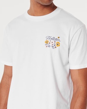 t-shirt HOLLISTER Abercrombie&Fitch koszulka L biała