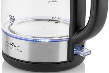 Электрический чайник стеклянный inox стекло Eta Crystina 2200Вт 1,7л