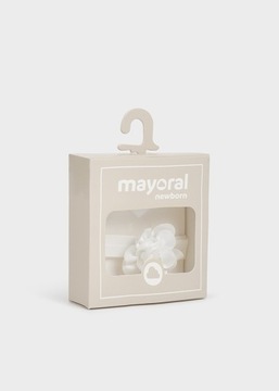 Набор Mayoral 9612, эластичная повязка на голову цвета экрю, заколка для волос с бантиком, тюль UNI