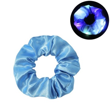 GUMKA DO WŁOSÓW FROTKA LED ŚWIECĄCA SCRUNCHIE BLUE