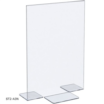 A3 Menu Stojak dwustronny z Plexi typ T na Opis /N ramka ekspozytor