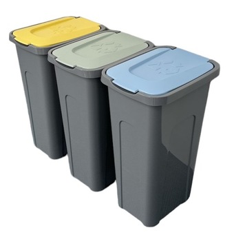 Zestaw koszy do segregacji śmieci Pastel Mini 3x30L wąski zlew do kuchni