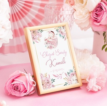 Tabliczka na stolik Chrzest Św. Urocza Dziewczynka