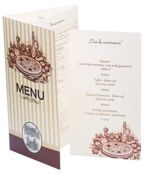 Wkładki menu format A4, 20szt