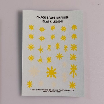 Chaos Space Marine Black Legion Transfer Sheet Kalkomanie Artefakt