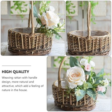 Декоративные рождественские горшки для улицы, круглая корзина из ротанга