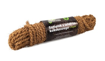 NATURALNY SZNUREK Z WŁÓKNA KOKOSOWEGO 6mm/15mb