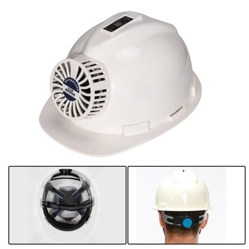 Каска с защитным шлемом для вентилятора, зарядка, 4 уровня скорости, белый
