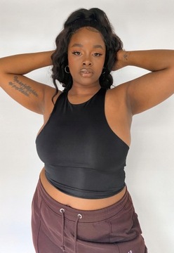 S72484 MISSGUIDED PLUS__MR6 ЧЕРНЫЙ КОРОТКИЙ ТОП__54