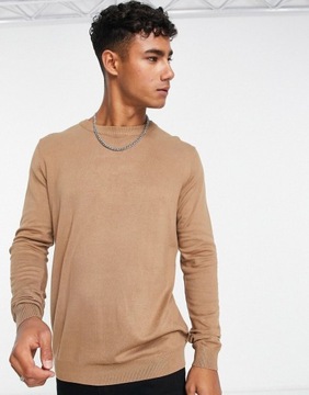 Pull&Bear Luźny sweter w beżowym kolorze M