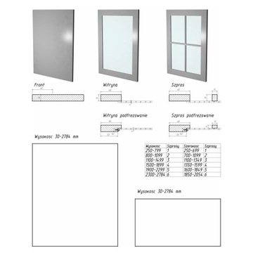 Front Lakierowany MDF 19 do IKEA METOD Drzwi 30x60 Mat wzór Gładki