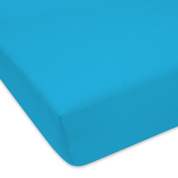 Prześcieradło turkusowe na łóżko jersey bawełna z gumką 70x200 cm