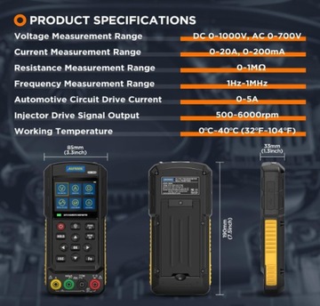 AUTOOL DM303 ЦИФРОВОЙ Осциллограф, тестер цепей, мультиметр, мультиметр