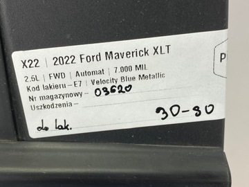 DVEŘE PRAVÝ ZADNÍ FORD MAVERICK 2022+ USA