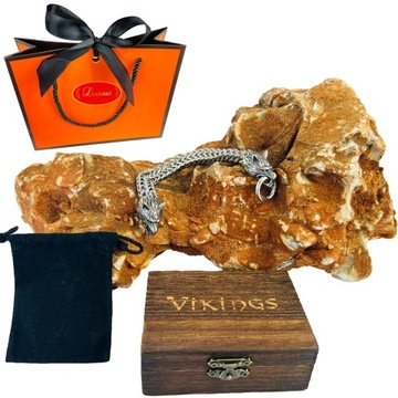 Мужской браслет VIKING, коробка, подарочный пакет для мужчины, 21,5 см