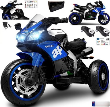 DUŻY TRÓJKOŁOWY MOTOR NA AKUMULATOR DLA DZIECI koła EVA