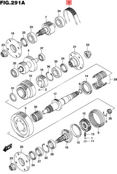 SUZUKI JIMNY ŘETĚZ REDUKTOR 29225-55C00 ORIGINÁLNÍ