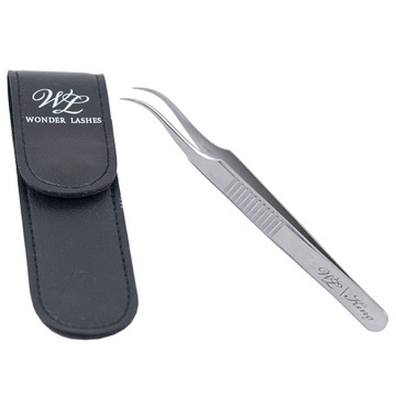 Pęseta do przedłużania rzęs King + etui Wonder L.