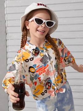 SHEIN KOSZULA DZIEWCZĘCA KOLOROWA PRINT