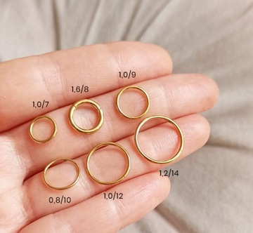 ЗОЛОТЫЕ СЕРЬГИ-КОЛЬЦО ТИТАНОВЫЙ КЛИКЕР 0,8/10