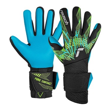 Rękawice bramkarskie Reusch Pure Contact Aqua black/fluo lime/aqua 9