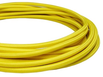 Przewód w oplocie żółty kolorowy kabel do lampy