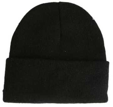 Czapka ZIMOWA damska BEANIE UNIWERSALNA Klasyczna Czarna JESIENNA