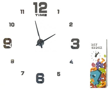 ZEGAR ŚCIENNY nowoczesny przyklejany na ścianę DIY