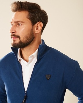 Sweter Platon ze stójką Niebieski M